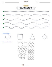 Counting to 10 printable worksheet preview