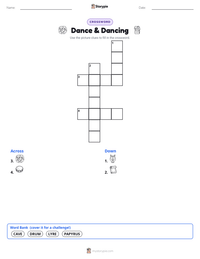 Dance & Dancing printable worksheet preview