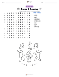 Dance & Dancing printable worksheet preview
