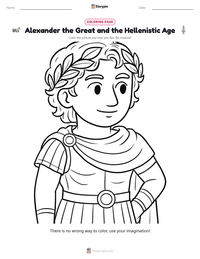 Alexander the Great and the Hellenistic Age coloring page for kids
