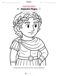 Página para colorear de Alejandro Magno para niños