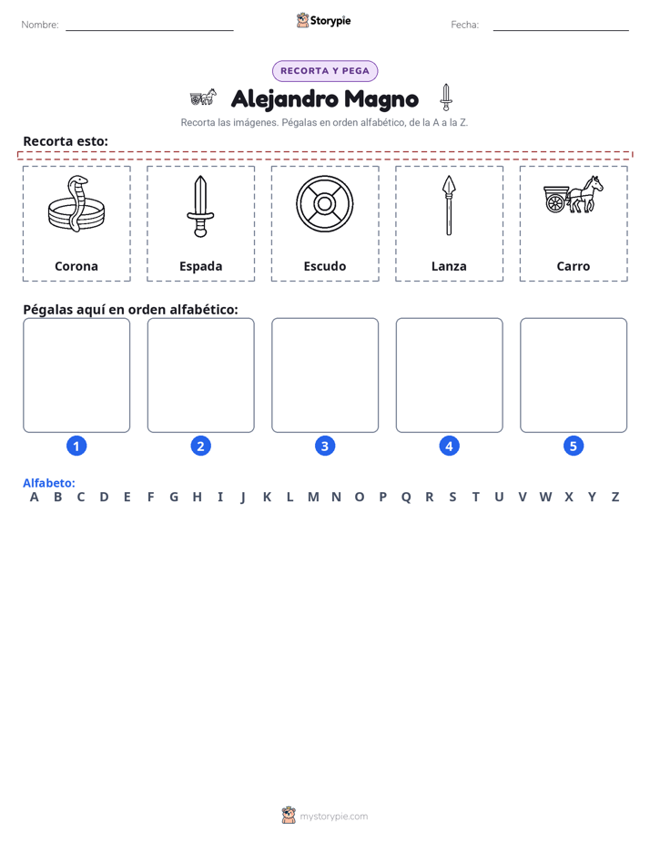 Cortar y Pegar el Alfabeto