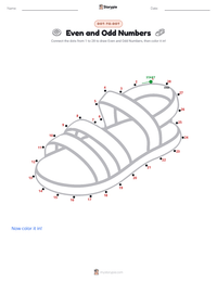 Even and Odd Numbers printable worksheet preview