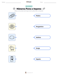 Hoja de trabajo imprimible de Números Pares e Impares para niños