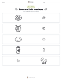 Even and Odd Numbers printable worksheet preview