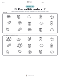 Even and Odd Numbers printable worksheet preview
