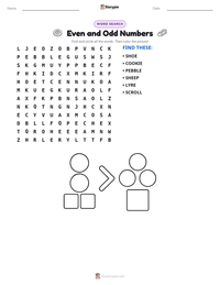Even and Odd Numbers printable worksheet preview