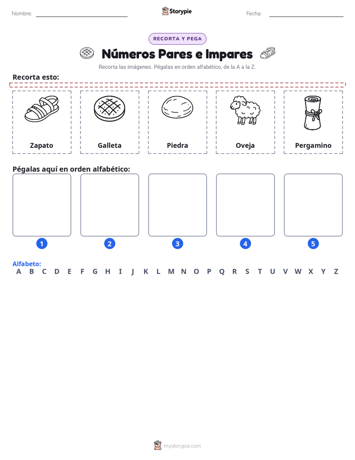 Cortar y Pegar el Alfabeto