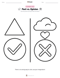 Fact vs. Opinion coloring page for kids