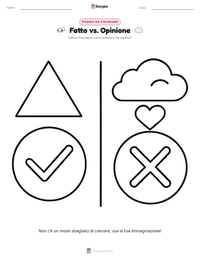 Pagina da colorare di Fatto vs. Opinione per bambini