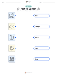Fact vs. Opinion printable worksheet for kids