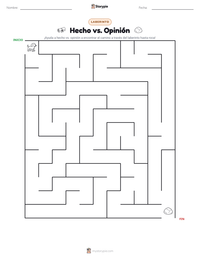 Vista previa de la hoja de trabajo imprimible de Hecho vs. Opinión