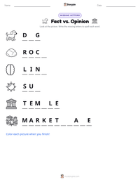 Fact vs. Opinion printable worksheet preview
