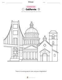 California coloring page for kids