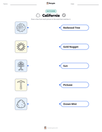 California printable worksheet for kids