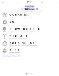 California printable worksheet preview