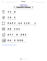 Scientific Method printable worksheet preview