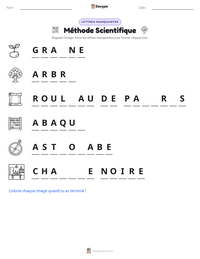 Aperçu de la feuille de travail imprimable Méthode Scientifique