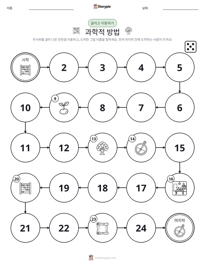 주사위 굴리고 이동하기 게임