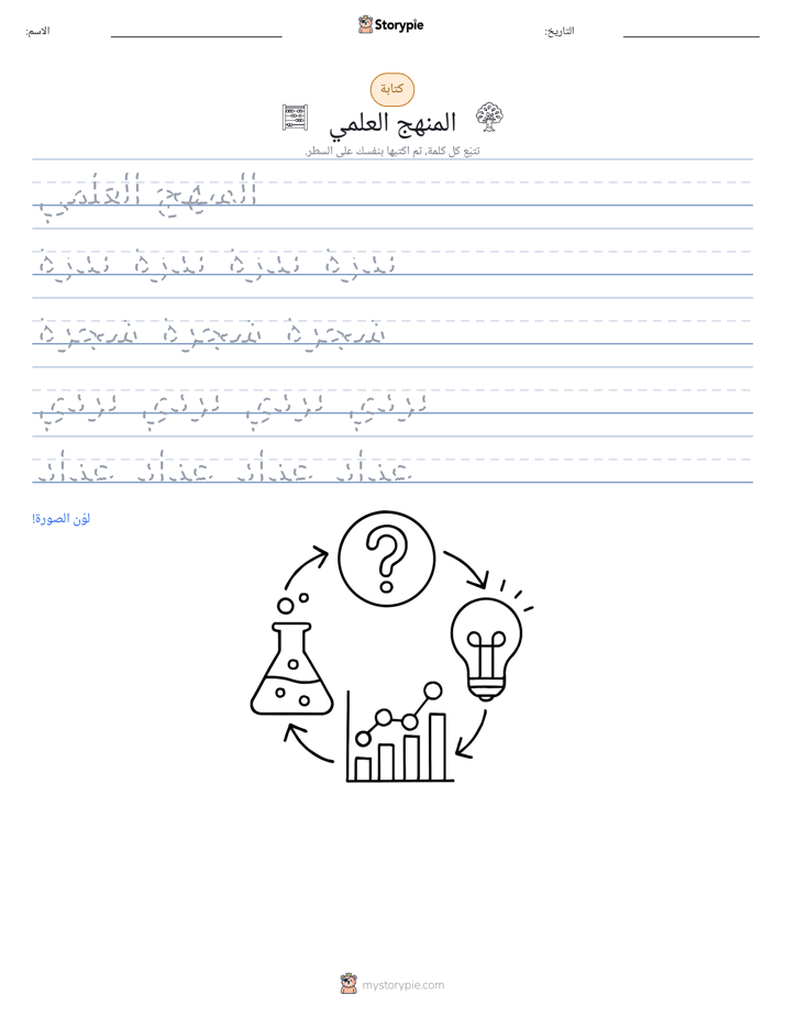 تمرين الكتابة