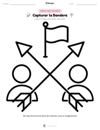 Página para colorear de Capturar la Bandera para niños