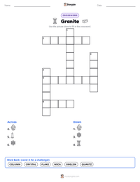 Granite printable worksheet preview