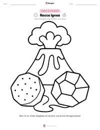 Pagina da colorare di Rocce Ignee per bambini