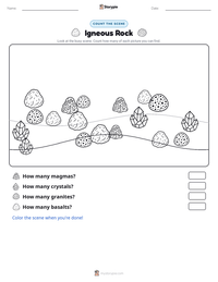 Igneous Rock printable worksheet preview