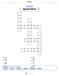 Igneous Rock printable worksheet preview