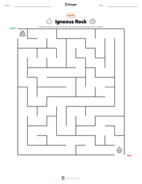 Igneous Rock printable worksheet preview