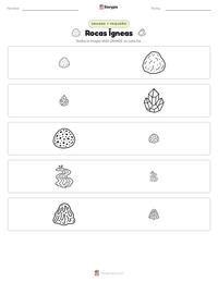 Vista previa de la hoja de trabajo imprimible de Rocas Ígneas