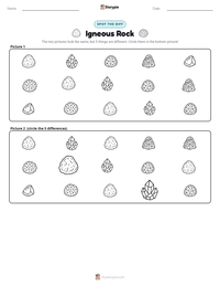 Igneous Rock printable worksheet preview
