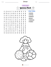 Igneous Rock printable worksheet preview