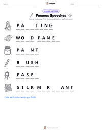 Famous Speeches printable worksheet preview