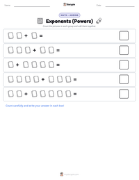 Exponents (Powers) printable worksheet preview