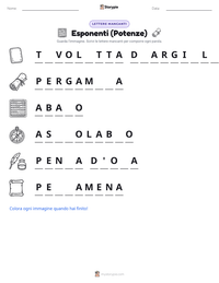 Anteprima della scheda stampabile di Esponenti (Potenze)