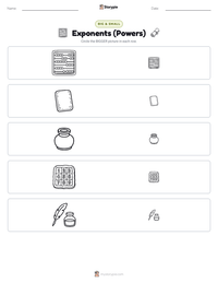Exponents (Powers) printable worksheet preview