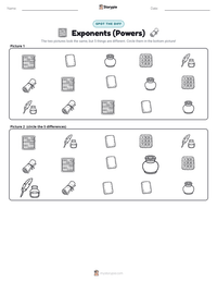 Exponents (Powers) printable worksheet preview