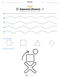 Exponents (Powers) printable worksheet preview