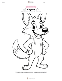 Coyote coloring page for kids