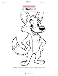 Página para colorear de Coyote para niños