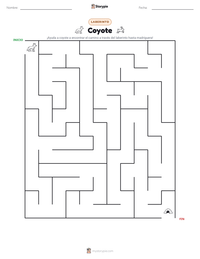 Vista previa de la hoja de trabajo imprimible de Coyote