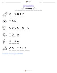 Anteprima della scheda stampabile di Coyote