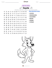Vista previa de la hoja de trabajo imprimible de Coyote