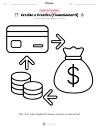 Pagina da colorare di Credito e Prestito (Finanziamenti) per bambini