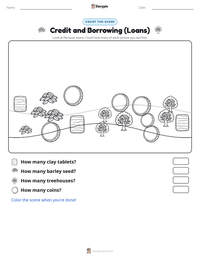 Credit and Borrowing (Loans) printable worksheet preview