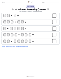 Credit and Borrowing (Loans) printable worksheet preview