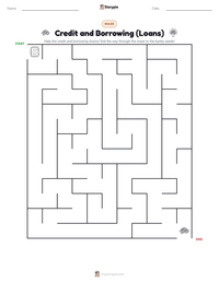 Credit and Borrowing (Loans) printable worksheet preview
