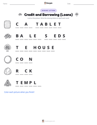 Credit and Borrowing (Loans) printable worksheet preview