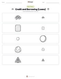 Credit and Borrowing (Loans) printable worksheet preview